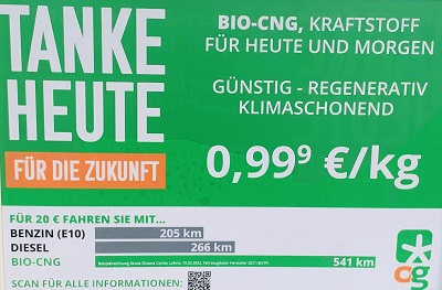 BIO-CNG Preis und Reichweite