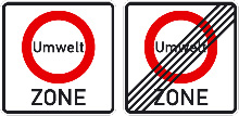 Schild f�r Umweltzonen